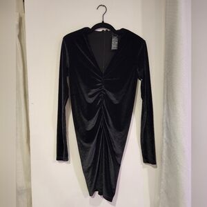 Allsaints Classic Black Velvet Dress